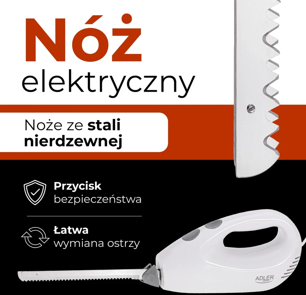 Adler | Electric Knife | AD 4512 | Baltas