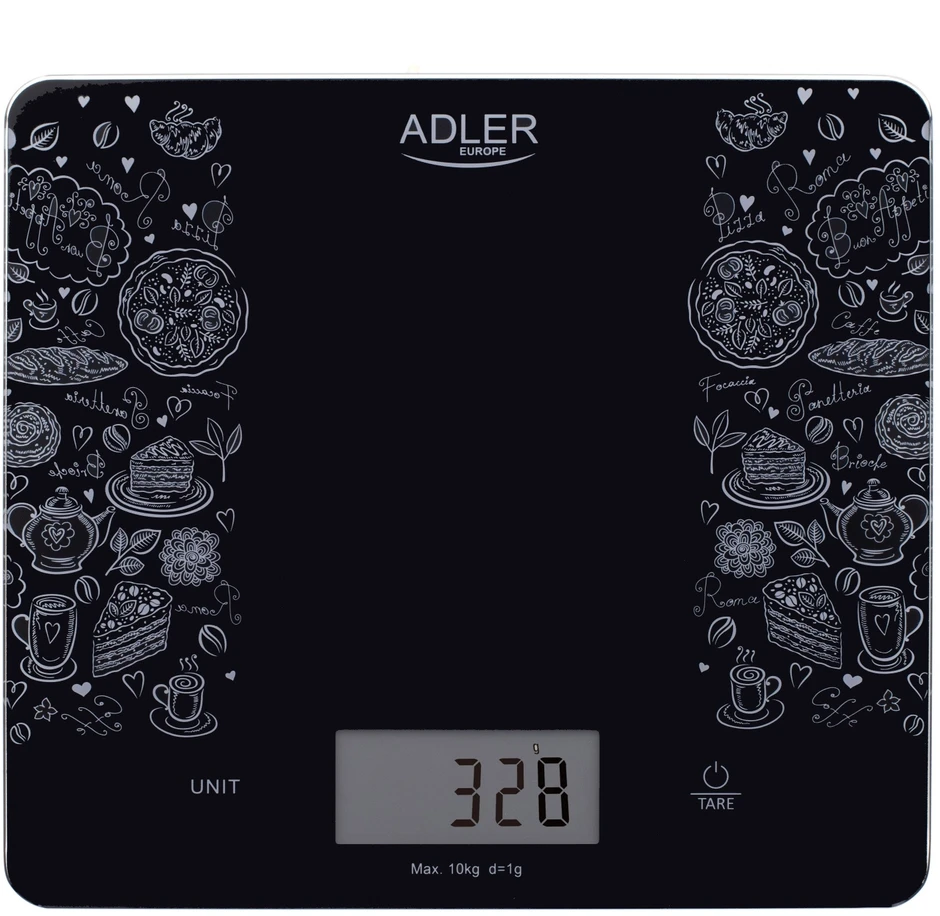 Adler | Virtuvinės svarstyklės | AD 3171 | Maximum weight (capacity) 10 kg | Graduation 1 g | Ekranas type LCD | Juodas
