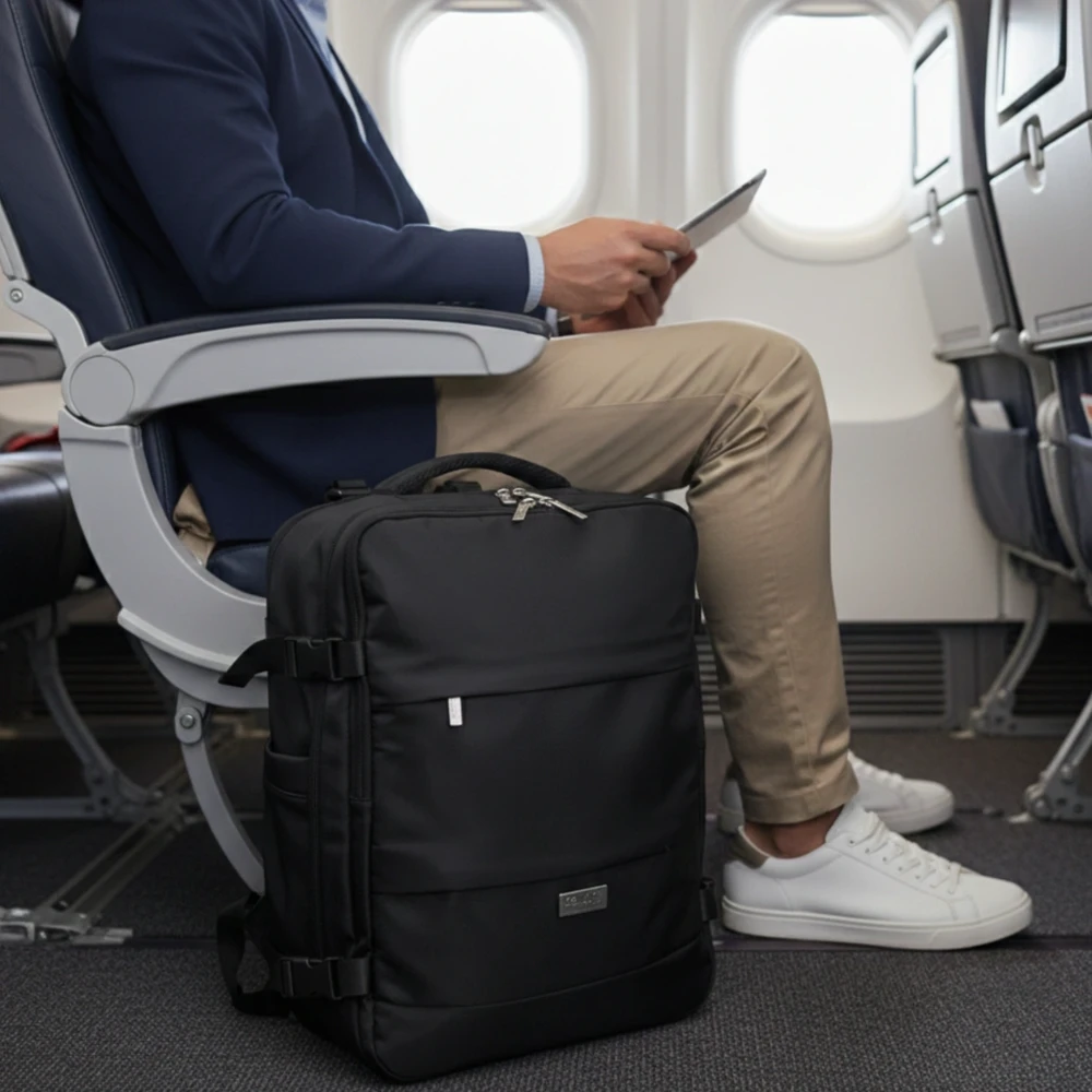 Adler Kabinos kuprinė 40x20x30 cm nešiojamas 17 colių USB vandeniui atsparus Camry CR 6880 juodas