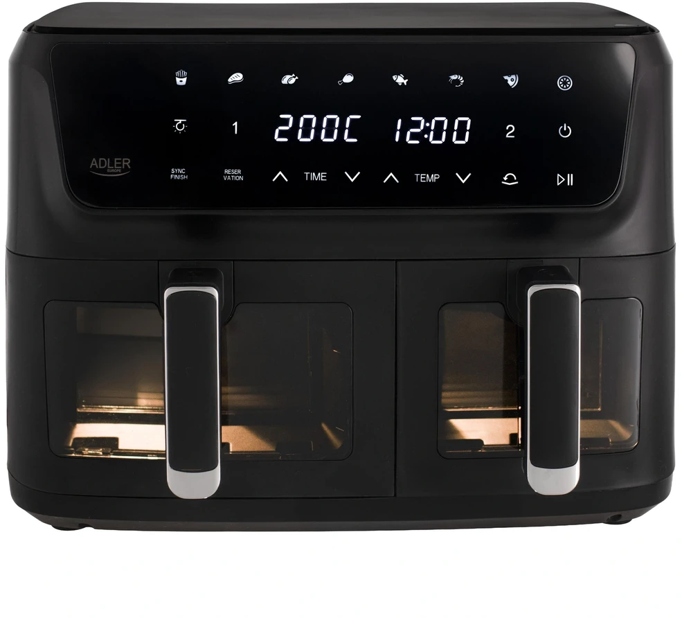 Gruzdintuvė Keptuvė be riebalų 11L, 2 krepšeliai, Air Fryer 2700W, 8 programos Adler AD 6324
