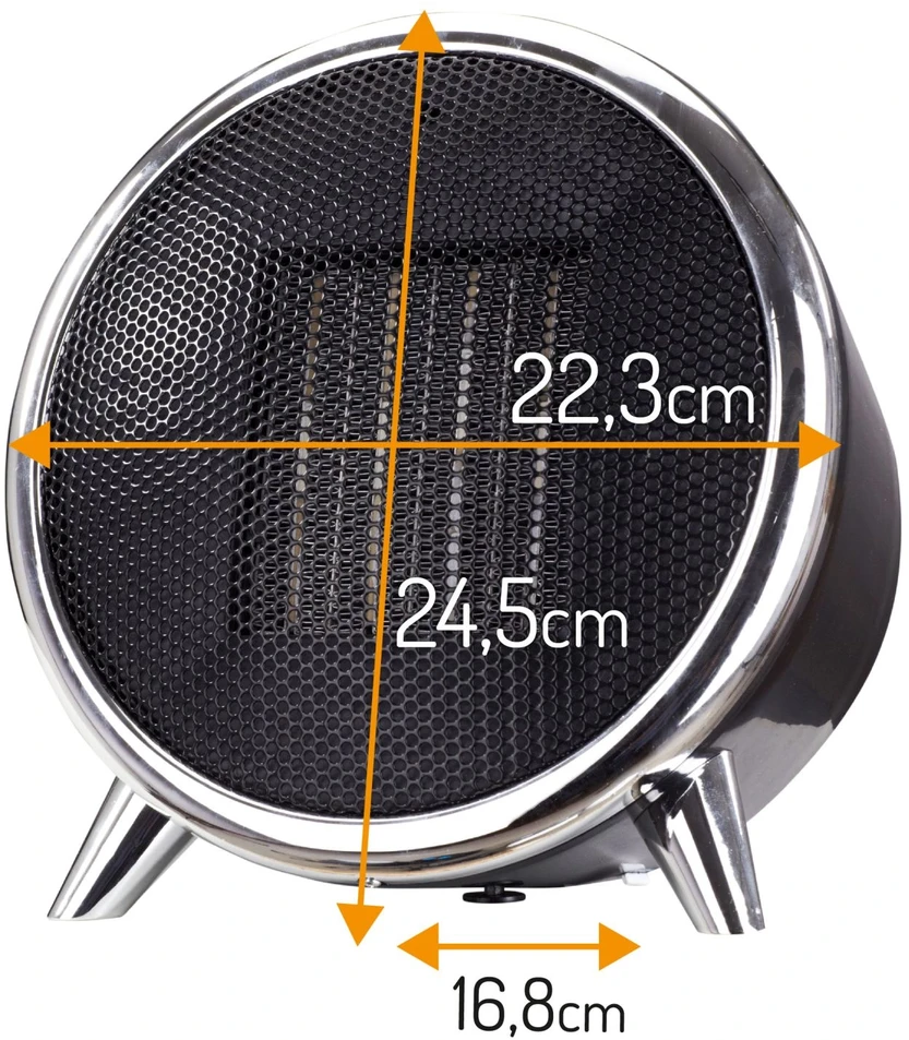 Adler | Fan Heater | AD 7742 | Ceramic | 1500 W | Number of power levels 2 | Juodas/Sidabrinis