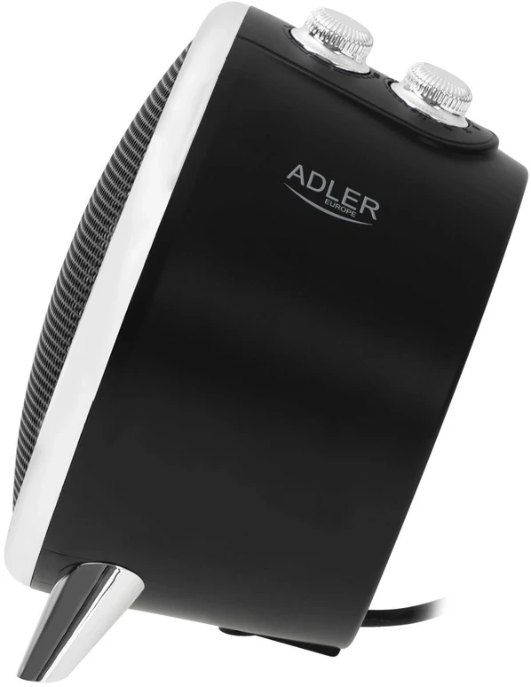 Adler | Fan Heater | AD 7742 | Ceramic | 1500 W | Number of power levels 2 | Juodas/Sidabrinis