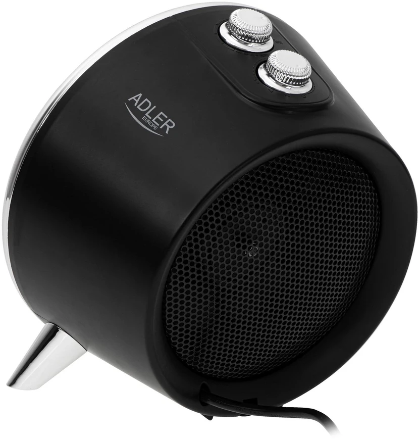 Adler | Fan Heater | AD 7742 | Ceramic | 1500 W | Number of power levels 2 | Juodas/Sidabrinis