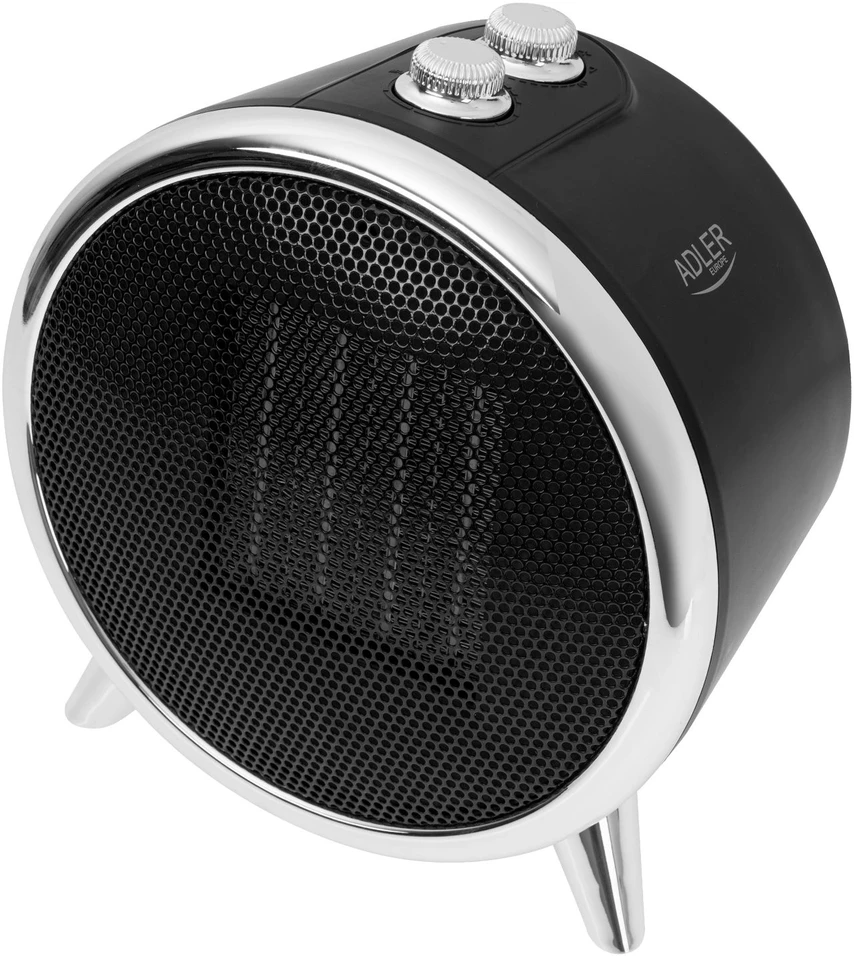 Adler | Fan Heater | AD 7742 | Ceramic | 1500 W | Number of power levels 2 | Juodas/Sidabrinis
