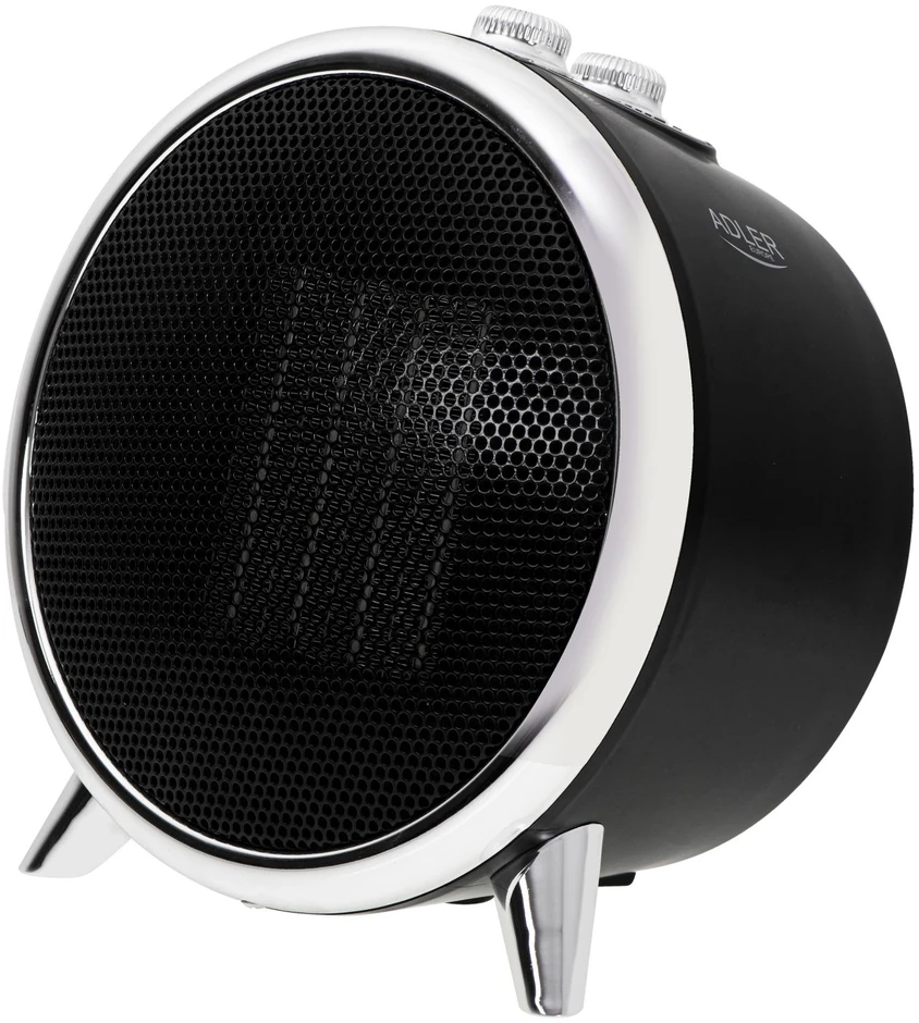 Adler | Fan Heater | AD 7742 | Ceramic | 1500 W | Number of power levels 2 | Juodas/Sidabrinis