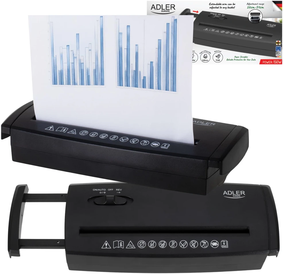 Adler Paper Shredder | AD 1040 | Juodas