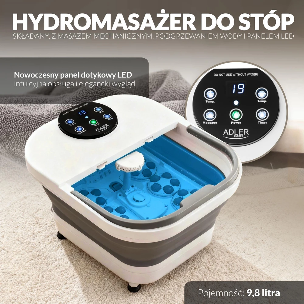 Adler AD 2182 Foldable foot spa Baltas