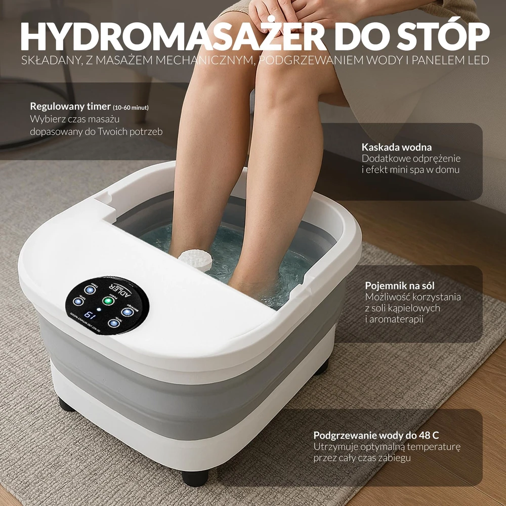 Adler AD 2182 Foldable foot spa Baltas