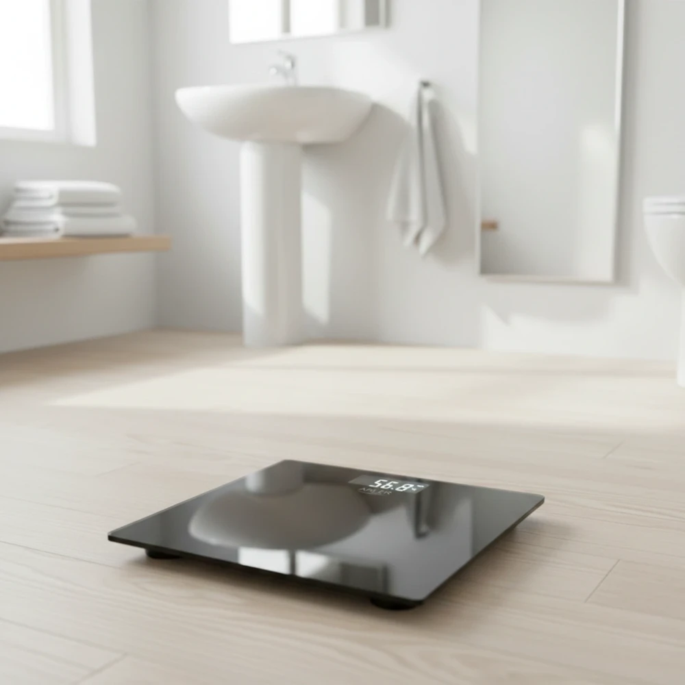 Svarstyklės Bathroom scale ADLER AD 8194b rechargeable USB-C Juodas