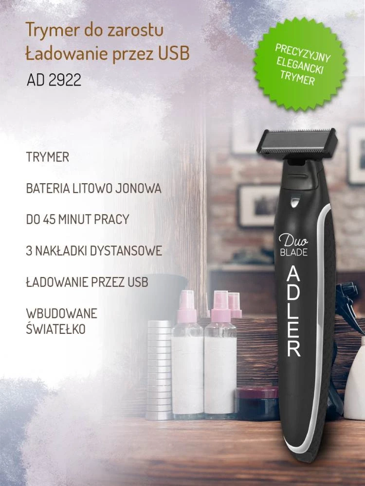 Adler Trimmer AD 2922 Barzdos žoliapjovė, Juodas