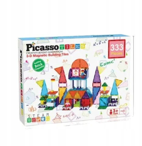 Picasso Tiles AE Klocki konstrukcyjne Picasso, komplektas 333 dalys