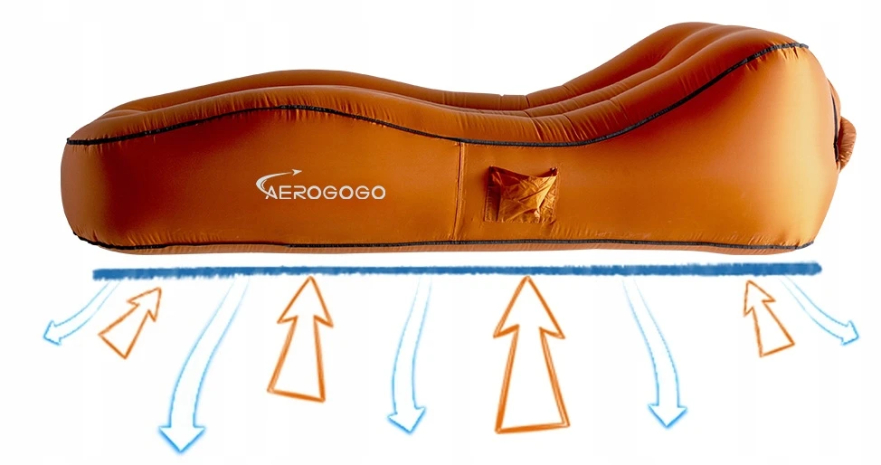 AEROGOGO automatinis pripučiamas ČIŽINIS KĖDĖ KĖDĖ SOFA pripučiama CS1 RUDA