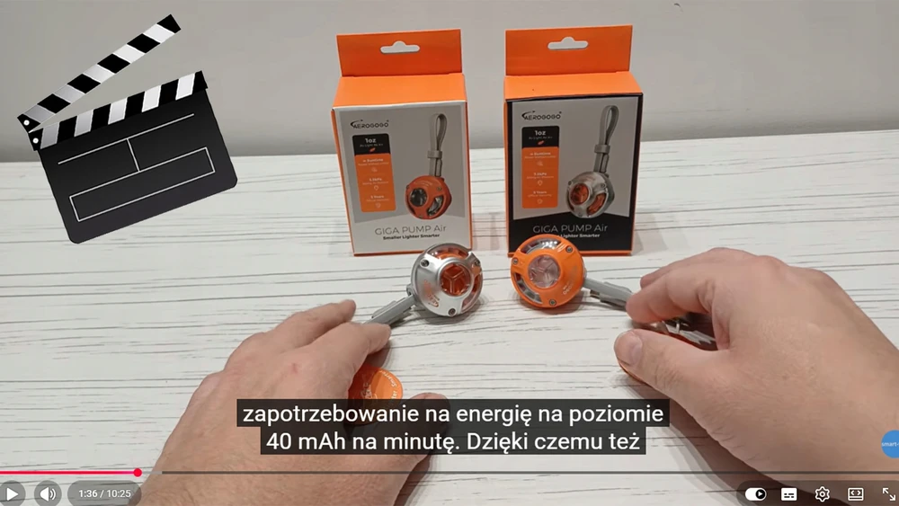 Aerogogo GIGA Pump Air nešiojamas elektrinis siurblys su vakuumo funkcija, USB-C, 7 antgaliai