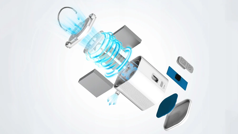 Aerogogo GIGA Pump Tiny P2G-04 balta elektrinė kompaktiška pompa su USB-C ir LED žibintuvėliu