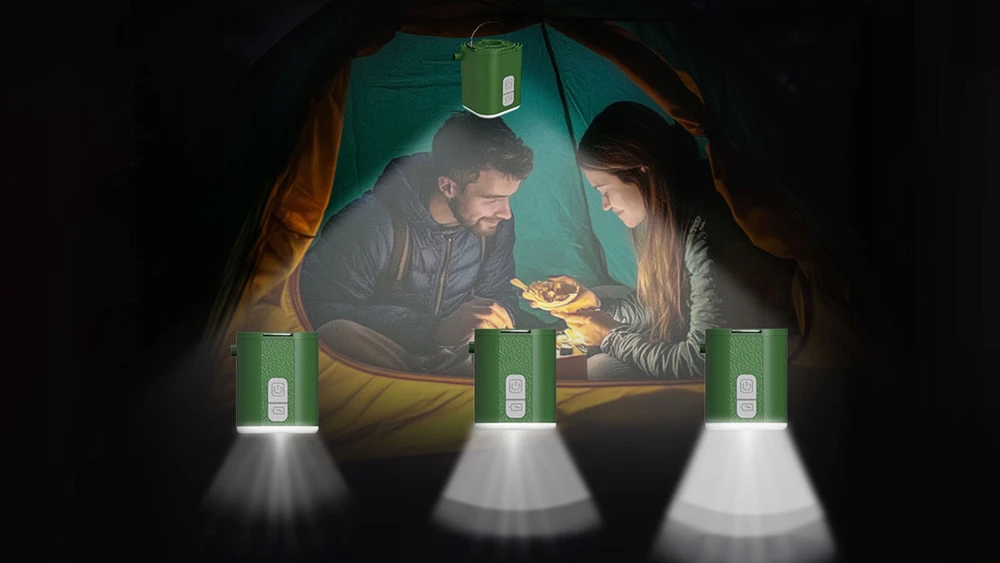 Aerogogo Tiny 3-in-1 akumuliatorinė oro pompa, USB-C, LED žibintuvėlis, 5 antgaliai, žalia spalva