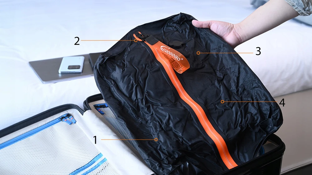 Aerogogo VACUUM kelioninis krepšys vandeniui atsparus VACUUM BAG ant peties 20L