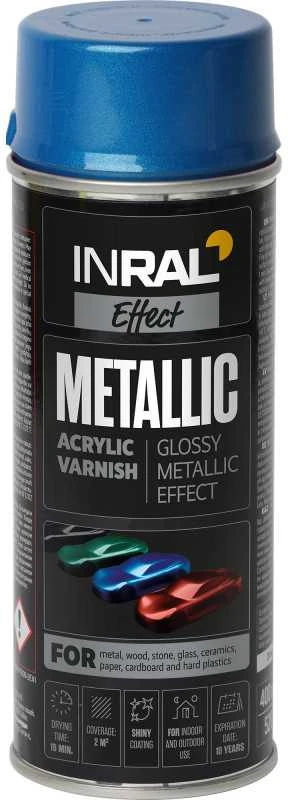 Aerozolinis akrilinis lakas INRAL METALLIC mėlyna 400 ml.