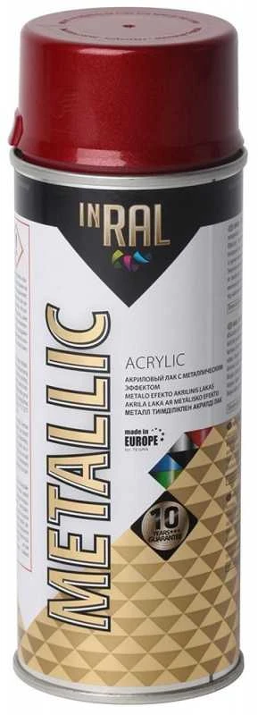 Inral Aerozolinis lakas raudonas METALLIC akril.400ml