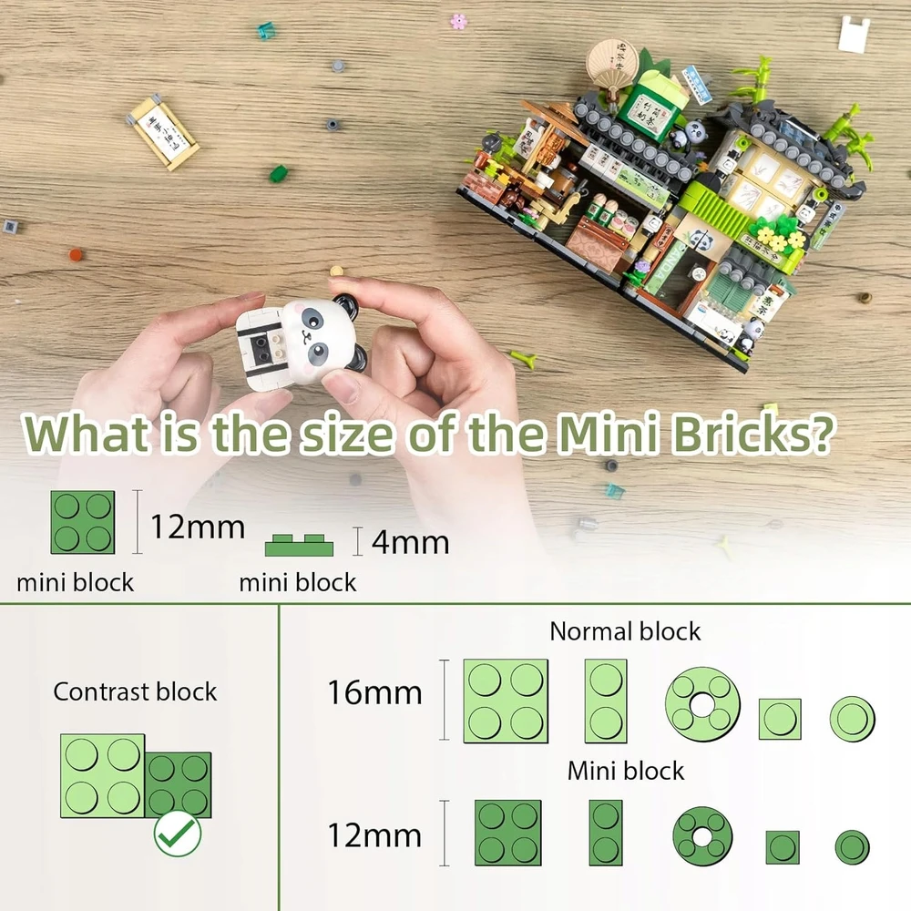 AETURNA Block SET PANDA TEA HOUSE – KŪRYBINGI NAMAS STATYTI