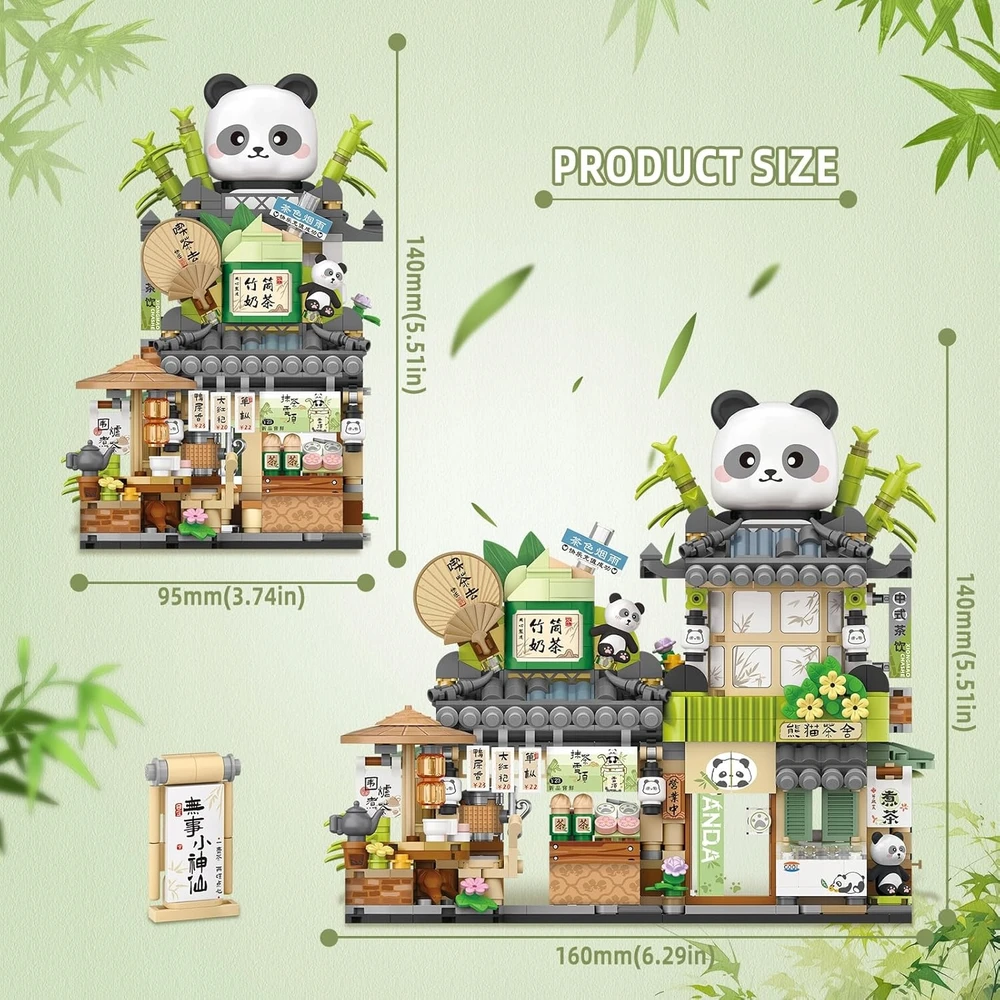 AETURNA Block SET PANDA TEA HOUSE – KŪRYBINGI NAMAS STATYTI