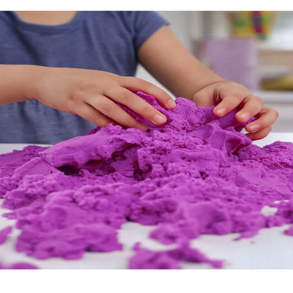 AFF STEBUKLINGA SMĖLIŲ DĖŽĖ SU KINETINIU SMĖLIU 2KG BASEINŲ FORMŲ RINKINYS FUN