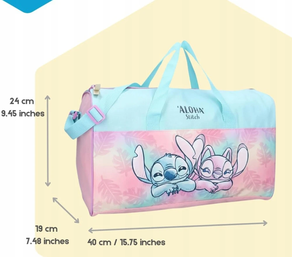 AG KREPŠYS SPORTOWA STITCH DLA DZIEWCZYNEK 40 CM REGULOWANA SZKOŁA PRZEDSZKOLE