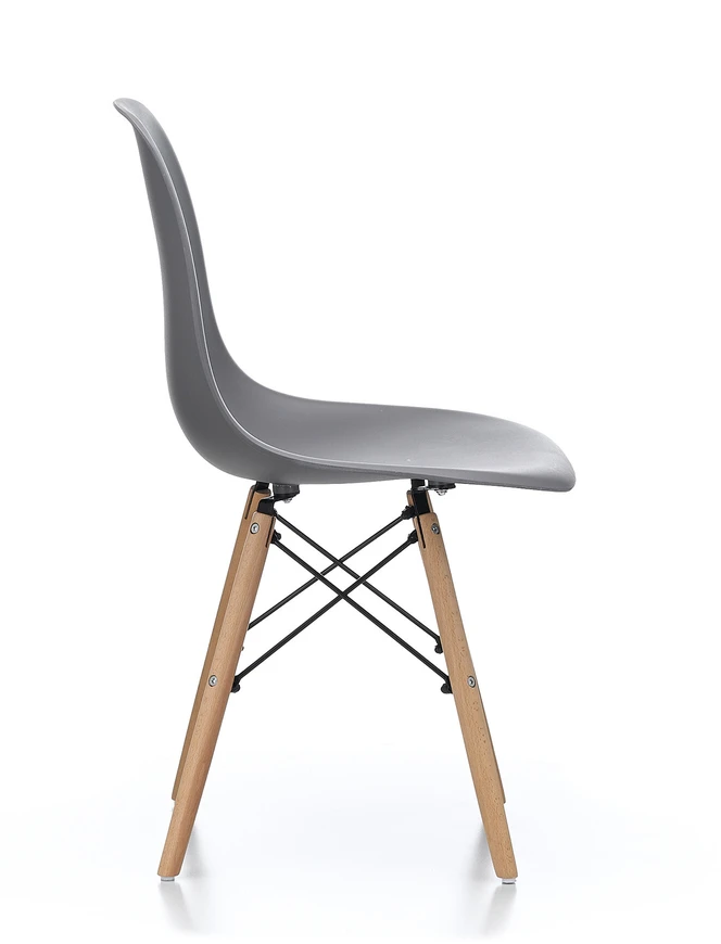 AGA valgomojo kėdės, 2 vnt, pilkos spalvos RETRO, modernios medinės kojelės SCANDI