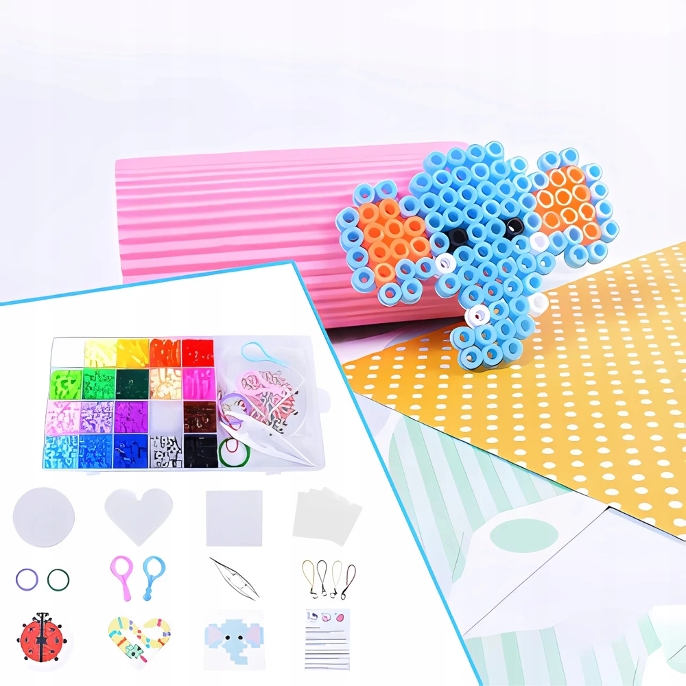 Aga4Kids Lyginimo karoliukai Karoliukų rinkinys Popieriniai pincetai DIY 2000 karoliukai