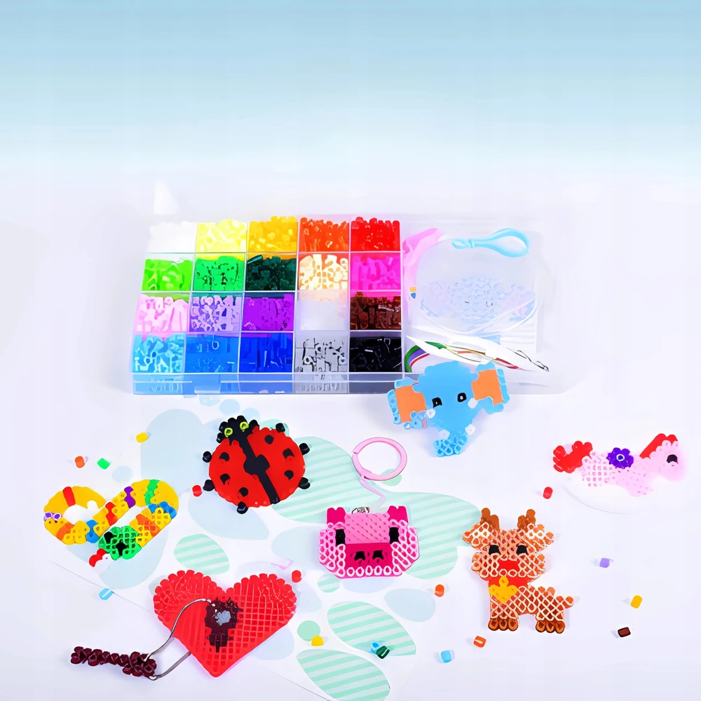 Aga4Kids Lyginimo karoliukai Karoliukų rinkinys Popieriniai pincetai DIY 2000 karoliukai