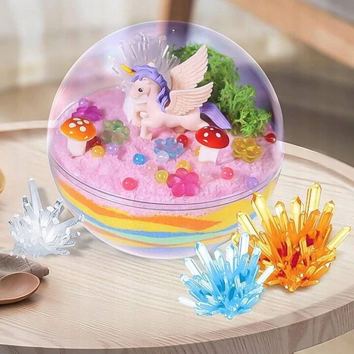 AiM KŪRYBINIS VIENRAGIS RINKINYS, SKIRTAS „pasidaryk pats“ CRYSTAL TERARIUM VAIKAMS KURTI