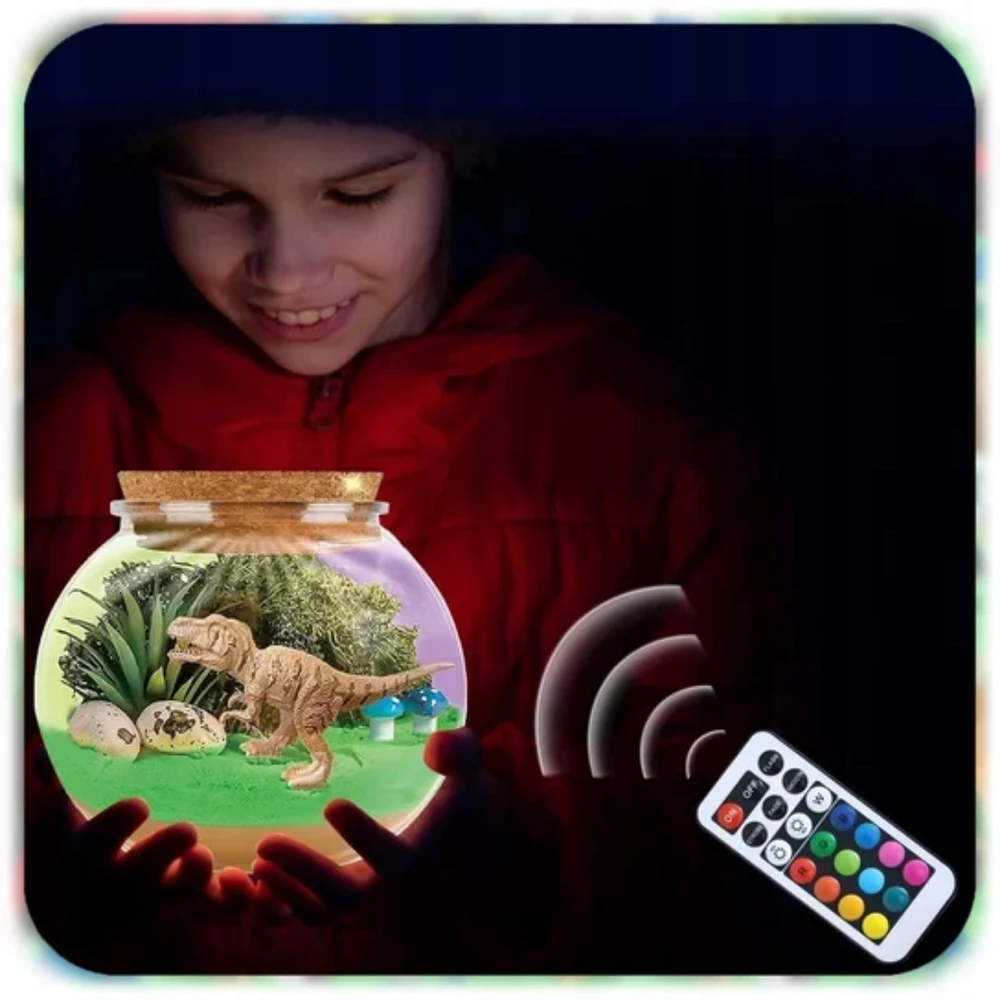 AiM Terariumo LED lempos Dinosaurs kūrybinis rinkinys su figūrėlėmis kaip dovana