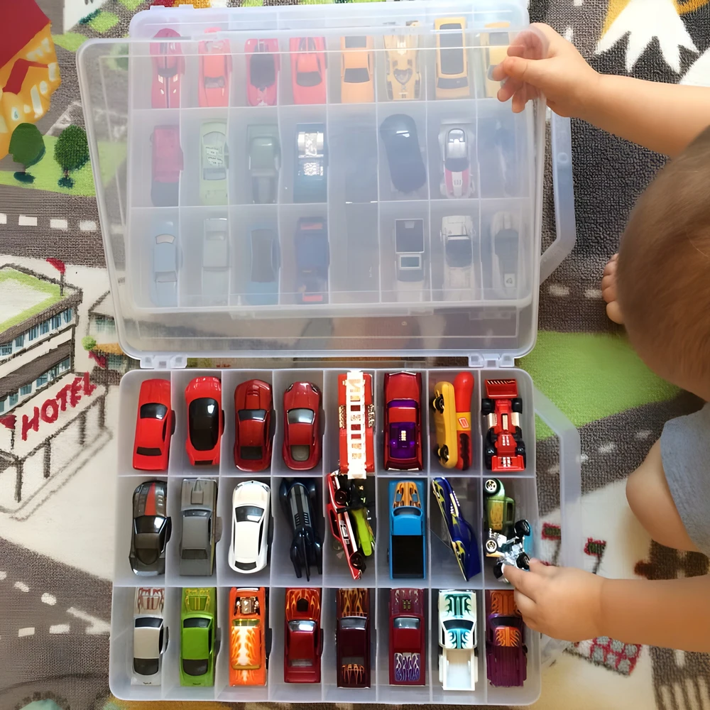 AiM Walizka na Auta Resoraki Hot Wheels Cars 48 Miejsc Dwustronna + Naklejki