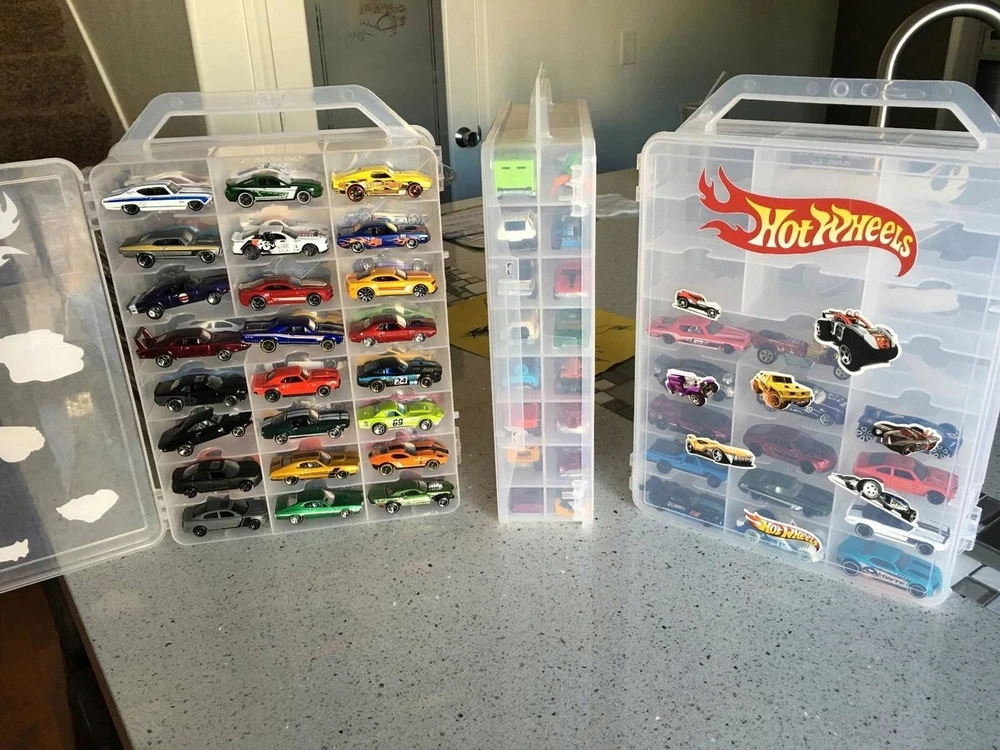 AiM Walizka na Auta Resoraki Hot Wheels Cars 48 Miejsc Dwustronna + Naklejki