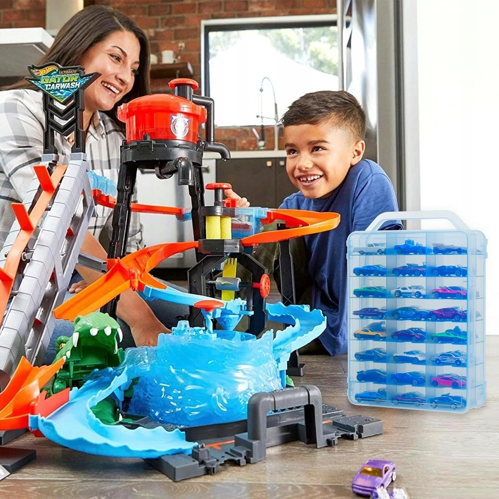 AiM Walizka na Auta Resoraki Hot Wheels Cars 48 Miejsc Dwustronna + Naklejki