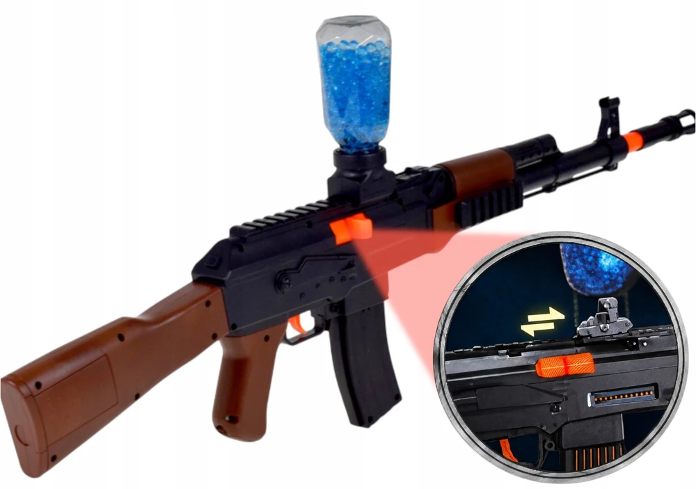 AK47 RIFLE AUTOMATINIS BB BALL GEL KASETĖS VANDENS GEL ORBEEZ saugus pistoletas