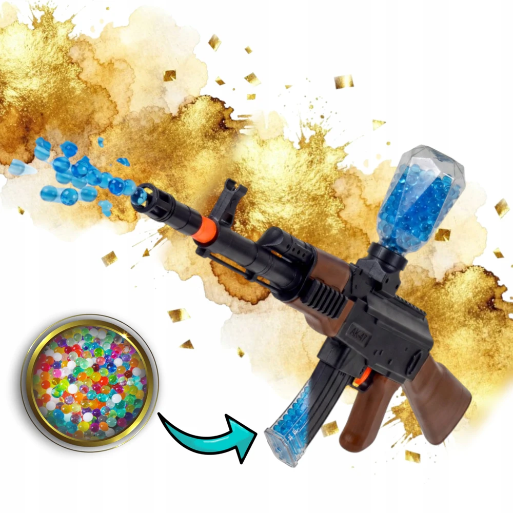 AK47 RIFLE AUTOMATINIS BB BALL GEL KASETĖS VANDENS GEL ORBEEZ saugus pistoletas