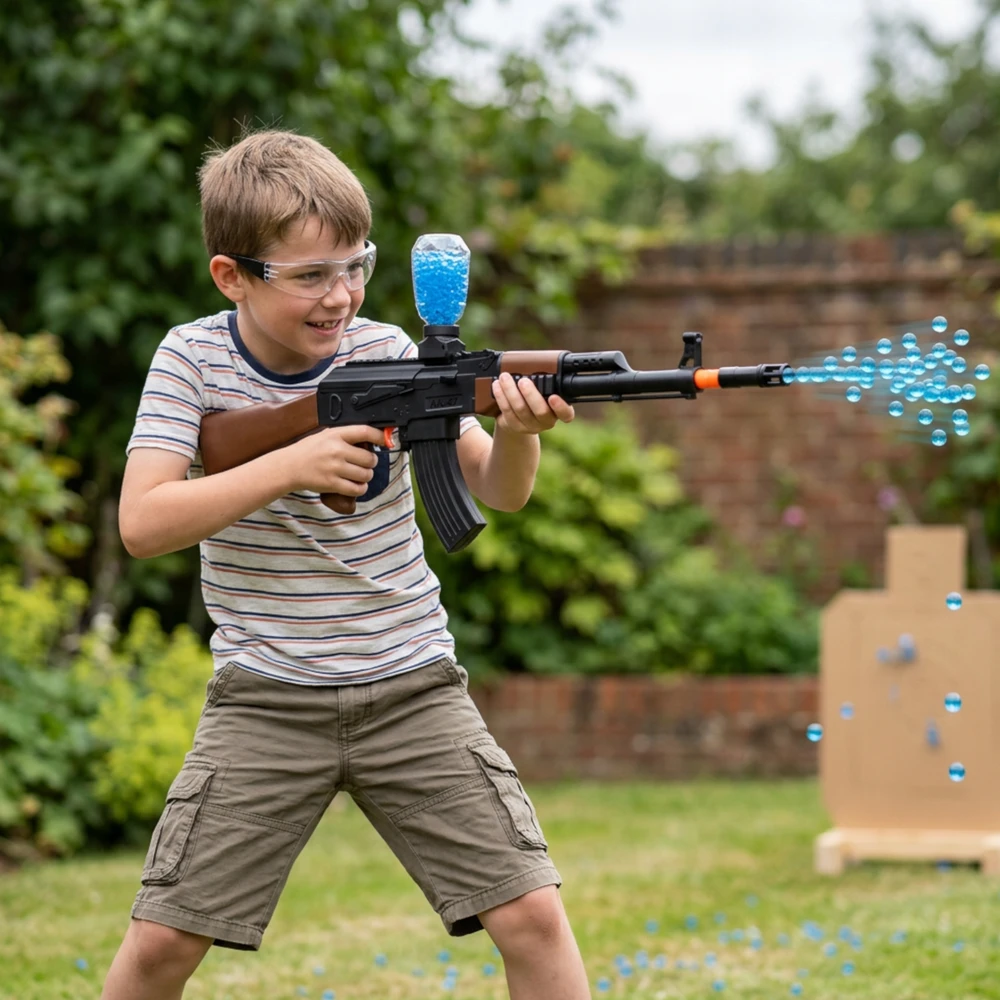 AK47 RIFLE AUTOMATINIS BB BALL GEL KASETĖS VANDENS GEL ORBEEZ saugus pistoletas