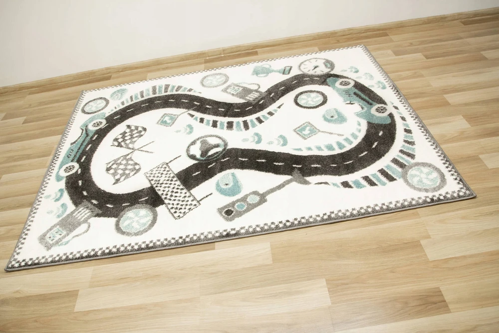 Akcila DYWAN CHŁOPIĘCY JASNY KREMOWY LŚNIĄCY TOR WYŚCIGÓWKI META LIMA 160x230 cm