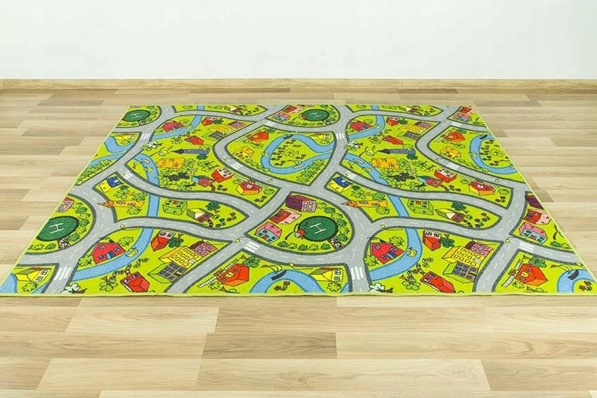Akcila DYWAN DLA CHŁOPCA ULICE Žalias DROGA SZARE ULICZKI DOMKI RZEKA 200x250 cm