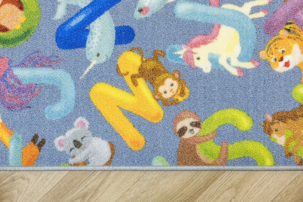 Akcila DYWAN DLA DZIECI ALFABET LITERKI ZWIERZĘTA KOLOROWY NA FILCU 150x300 cm