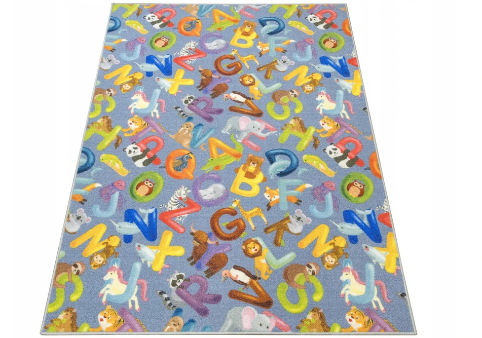 Akcila DYWAN DLA DZIECI ALFABET LITERKI ZWIERZĘTA KOLOROWY NA FILCU 150x300 cm