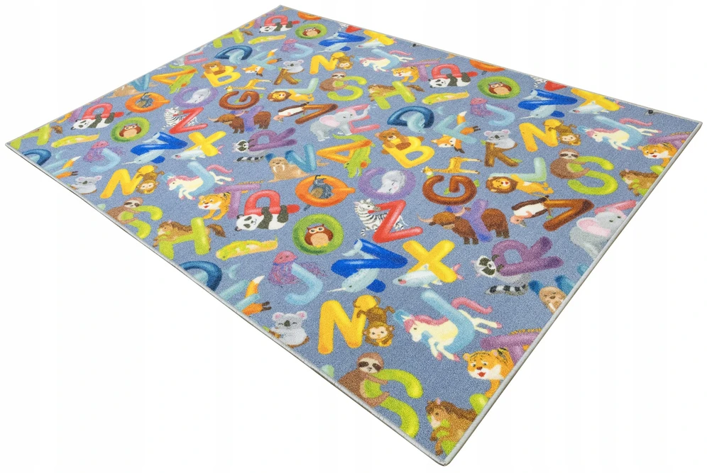 Akcila DYWAN DLA DZIECI ALFABET LITERKI ZWIERZĘTA KOLOROWY NA FILCU 150x300 cm