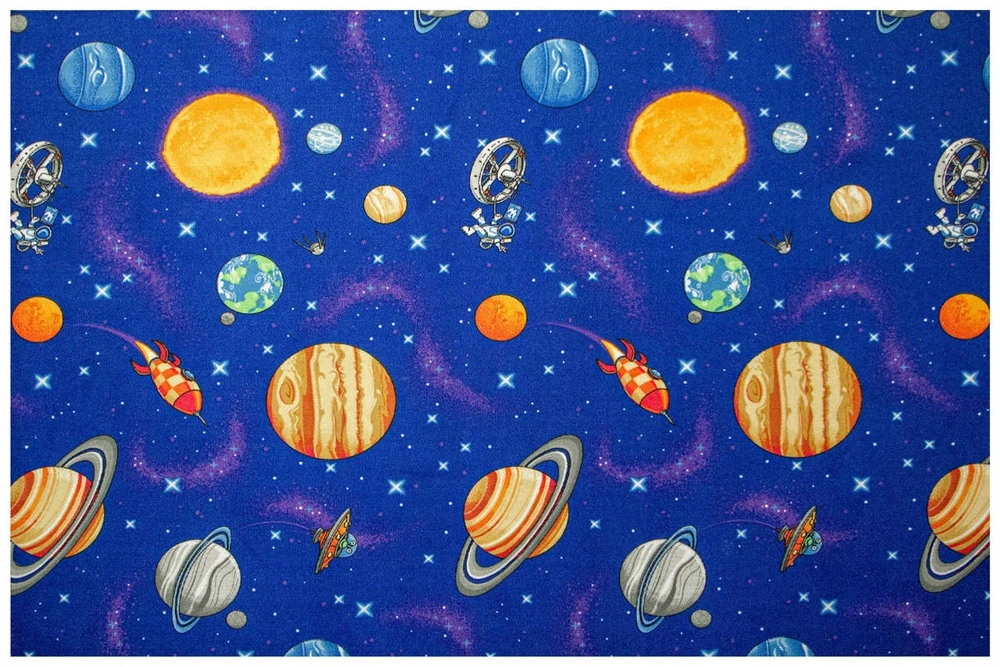 Akcila DYWAN DLA DZIECI CHŁOPCA KOLOROWY PLANETY RAKIETY GWIAZDY KOSMOS 200x200 cm