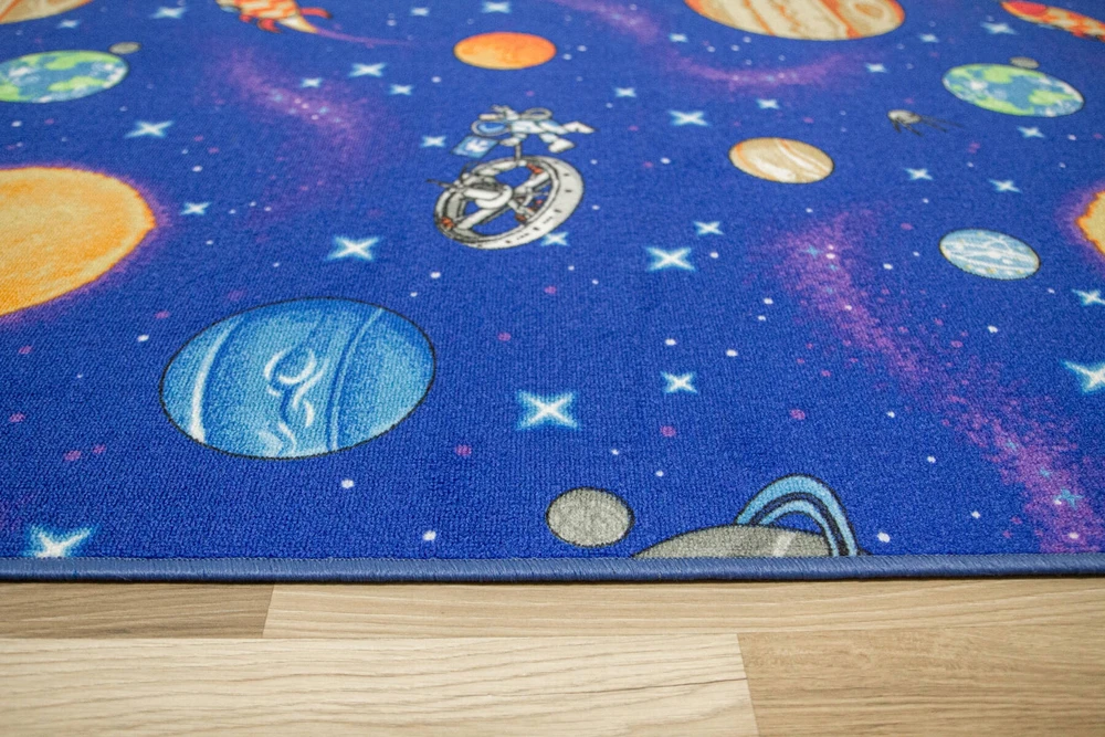 Akcila DYWAN DLA DZIECI CHŁOPCA KOLOROWY PLANETY RAKIETY GWIAZDY KOSMOS 150x250 cm
