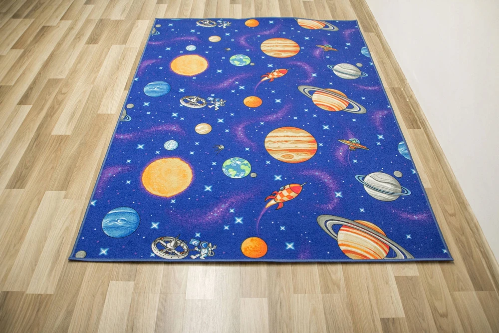 Akcila DYWAN DLA DZIECI CHŁOPCA KOLOROWY PLANETY RAKIETY GWIAZDY KOSMOS 250x300 cm