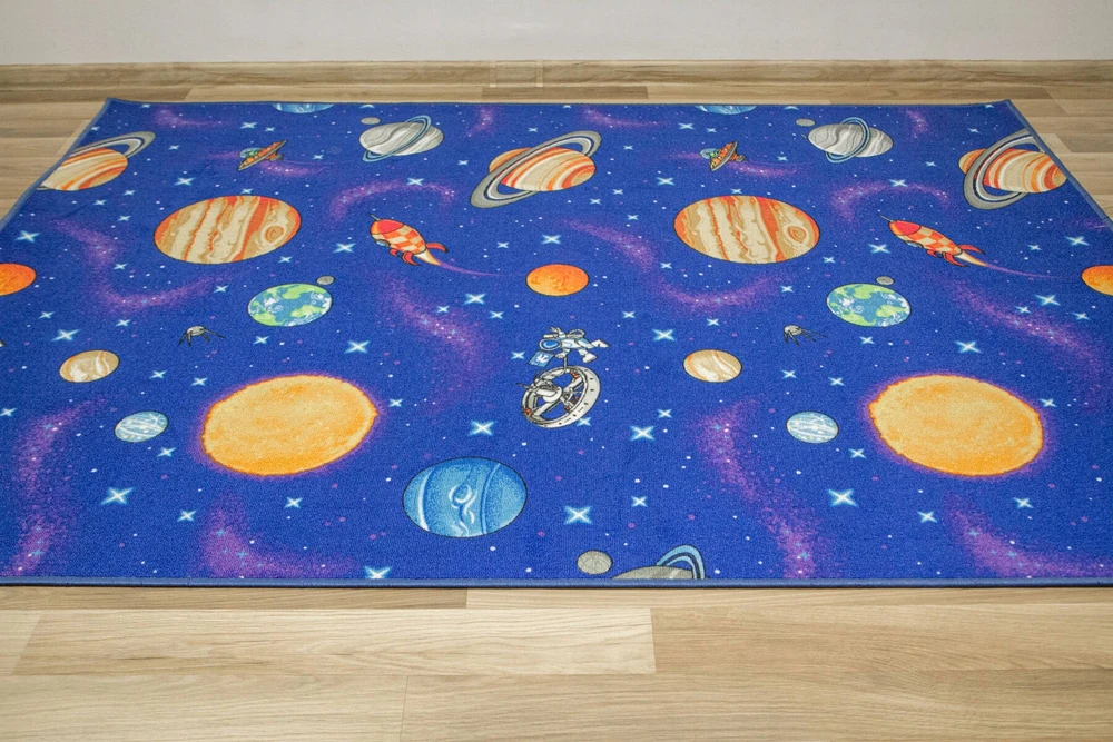 Akcila DYWAN DLA DZIECI CHŁOPCA KOLOROWY PLANETY RAKIETY GWIAZDY KOSMOS 250x300 cm