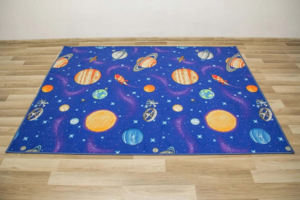Akcila DYWAN DLA DZIECI CHŁOPCA KOLOROWY PLANETY RAKIETY GWIAZDY KOSMOS 250x300 cm