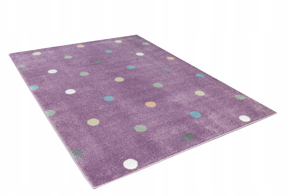 Akcila DYWAN DLA DZIECI FIOLET KOLOROWY KROPECZKI MIĘCIUTKI GŁADKI LIMA 150x250 cm