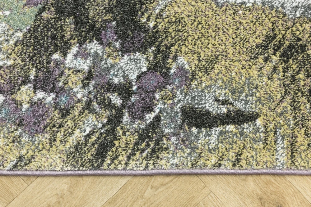 Akcila DYWAN DLA DZIECI FIOLET PILKA ZAJĄCZEK KWIATUSZKI KROPKI LIMA 140x190 cm