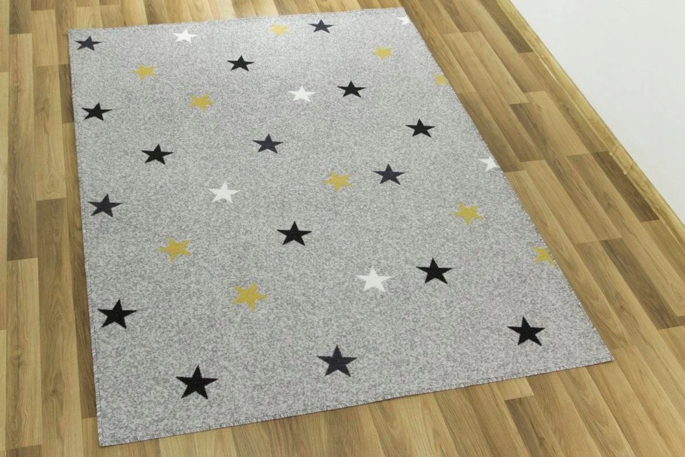 Akcila DYWAN DLA DZIECKA DZIECI PILKA Geltonas GWIAZDKI NA FILCU STARS 150x250 cm